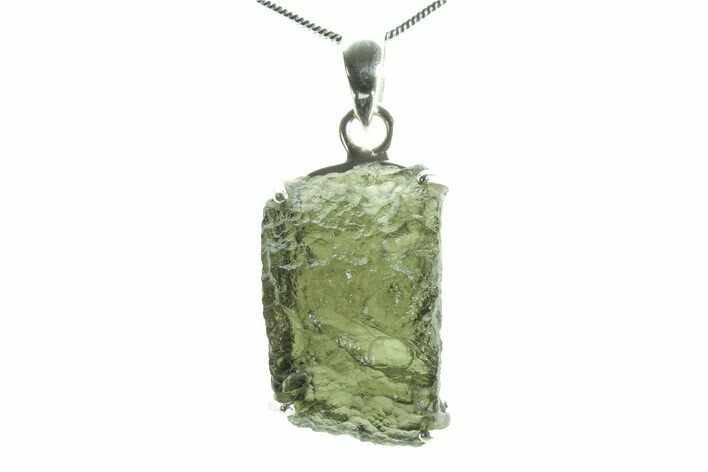 Green Moldavite Tektite Pendant ( g) - Czech Republic #376317